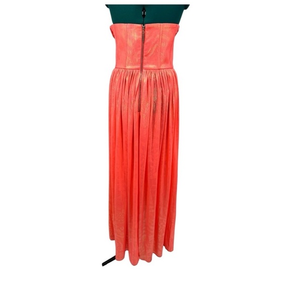 BRONX AND BANCO Florence Strapless A-Line Bustier Gown in Metallic Coral NWT - Picture 2 of 12